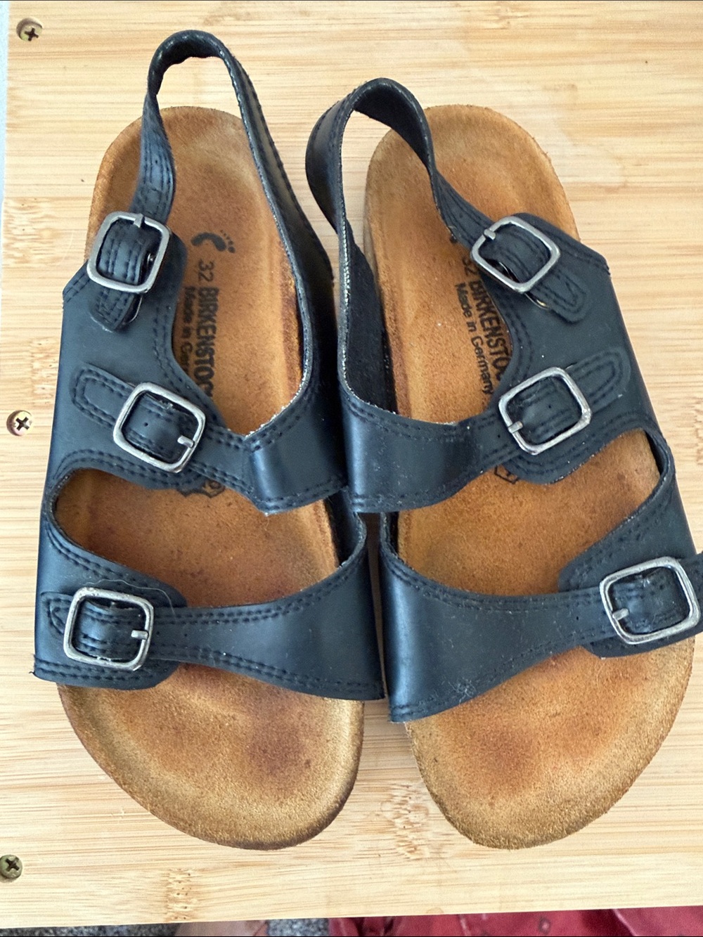 Birkenstock Kids Black Triple-Buckle Sandals